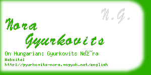 nora gyurkovits business card